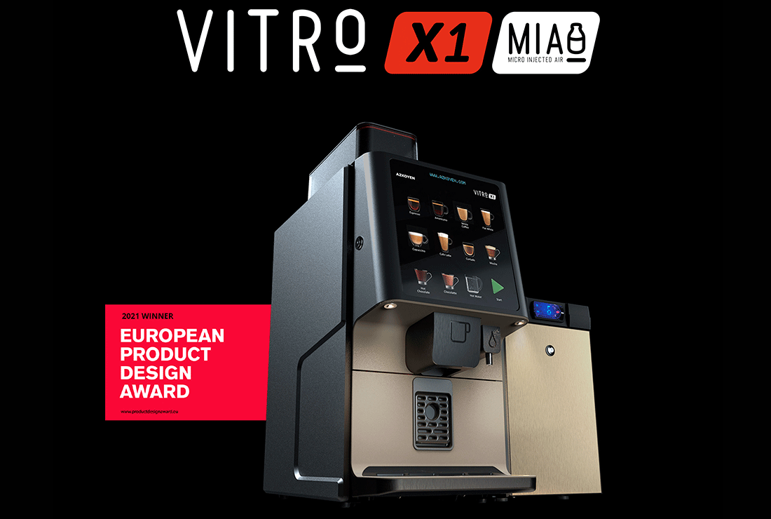 The European Product Design Award Winners recognise Azkoyen for the innovative design of its successful Vitro X1 coffee machine